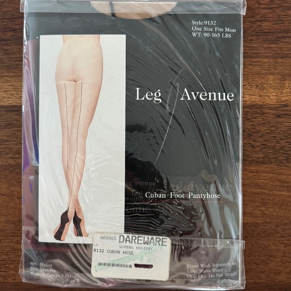 Leg Avenue, Cuban Foot Pantyhose with Back Seam, OS - Picture 2 of 4